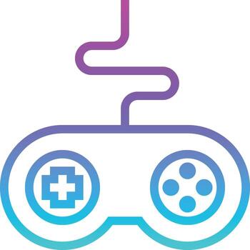 joystick pad party game play - gradient icon vector