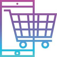 cart mobile shopping add ecommerce - gradient icon vector