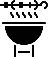 bbq party grill smoked barbeque - solid icon vector
