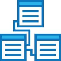 database design structure software development - blue icon vector