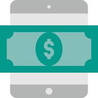 cash wallet digital tablet ecommerce - flat icon vector
