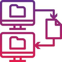 file transfer send networking multimedia - gradient icon vector