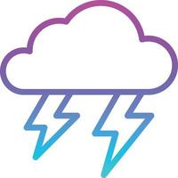 thunder strom rain cloud spark - gradient icon vector