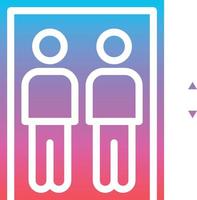 elevator transportation people up down - gradient solid icon vector