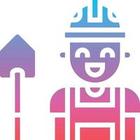 worker job avatar construction - gradient solid icon vector