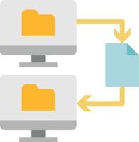 transferencia de archivos enviar redes multimedia - icono plano vector