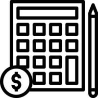 finance calculator analysis money - outline icon vector