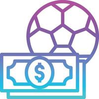 soccer ball betting sport gambling - gradient icon vector