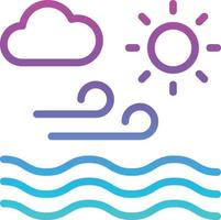 calm sea windy summer - gradient icon vector