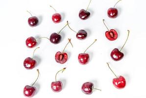 Organic food, vegan dieting and health concept - Fresh sweet cherries, juicy cherry berries fruit dessert as healthy diet background photo