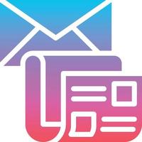 newsletter letter newspaper marketing email - gradient solid icon vector