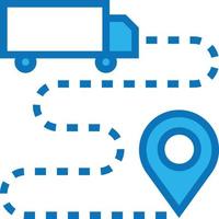 ubicación de entrega de transporte logístico comercio electrónico - icono azul vector