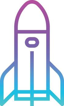 transporte espacial de la nave espacial - icono de degradado vector
