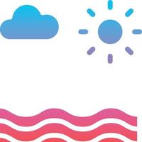 calm sea windy summer - gradient solid icon vector