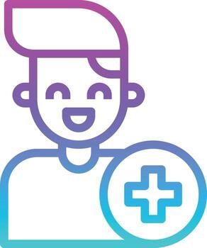account user add new medical - gradient icon vector