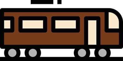 train transportation subway - filled outline icon vector