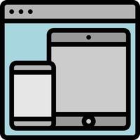 platform cross multiple software development - filled outline icon vector