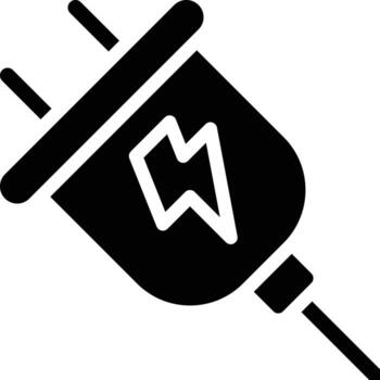 plug electricity construction - solid icon vector