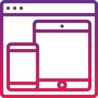 platform cross multiple software development - gradient icon vector