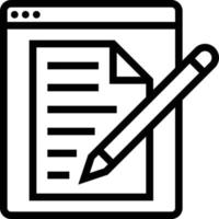 writing content website software development - outline icon vector