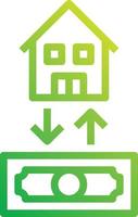 mortgage exchange house investment - gradient icon vector