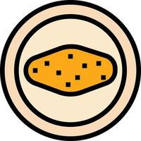 tortilla comida huevo - icono de contorno lleno vector