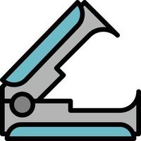 staple remover stationery tool - filled outline icon vector