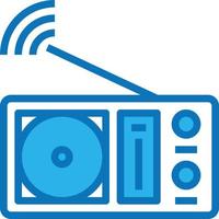 radio music song listen multimedia - blue icon vector