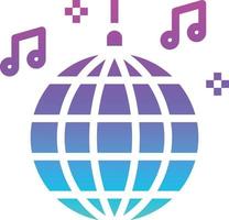 disco ball party dance music - gradient solid icon vector