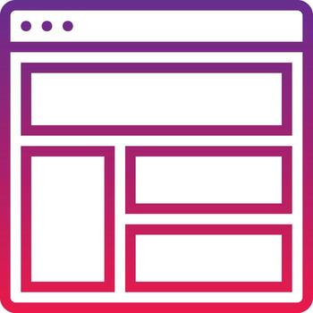 desarrollo de software del sitio web de la página de diseño - icono de gradiente vector