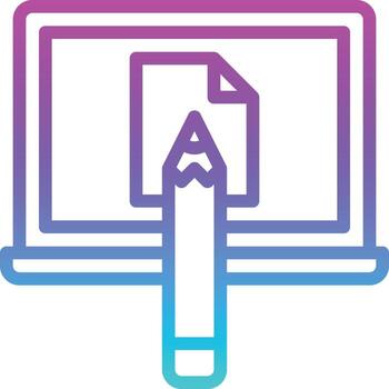 e learning draw computer art multimedia - gradient icon vector