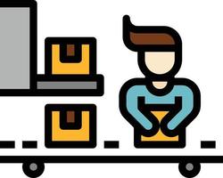 logistic good box transportation - filled outline icon vector