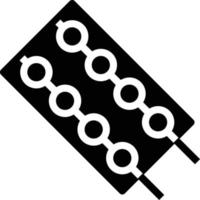 pork ball stick food - solid icon vector