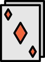 juego de cartas juegos de azar diamante - icono de contorno lleno vector