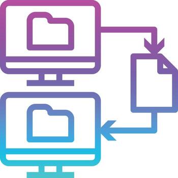 file transfer send networking multimedia - gradient icon vector