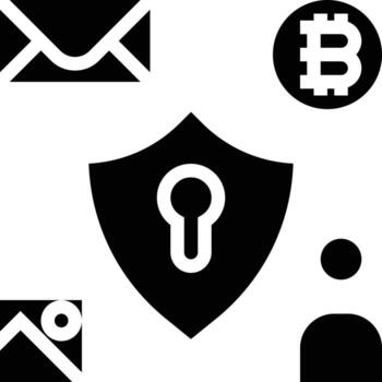 encryption data protected software development - solid icon vector