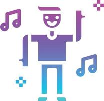 dancing party music dancer fun - gradient solid icon vector