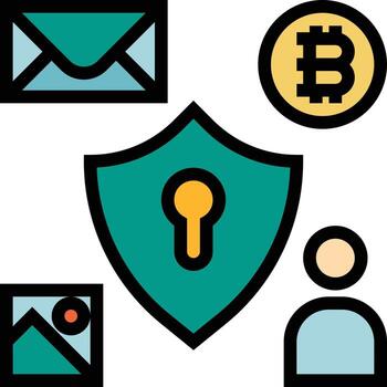 desarrollo de software protegido de datos de cifrado - icono de contorno lleno vector