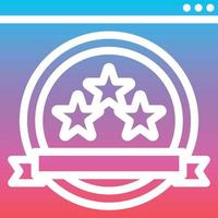 premium content website online stars - gradient solid icon vector