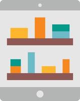 shelves online tablet shopping ecommerce - flat icon vector