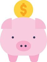 saving pig piggy bank - flat icon vector