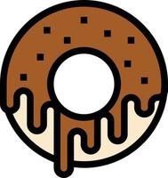 donut food bakery - filled outline icon vector