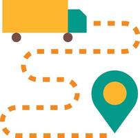 transporte logístico ubicación de entrega comercio electrónico - icono plano vector