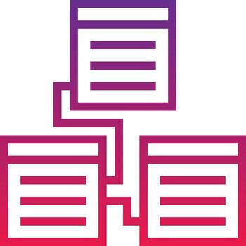 database design structure software development - gradient icon vector