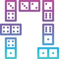 Tablero de casino de juego de dominó - icono de degradado vector