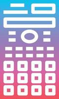 calculator digital electronic device analysis - gradient solid icon vector