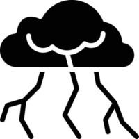 thunderstrom thunder strom rain - solid icon vector