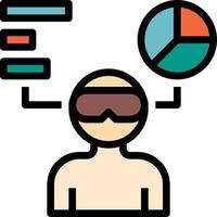 simulation graph virtual reality multimedia - filled outline icon vector