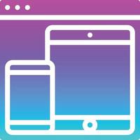 platform cross multiple software development - gradient solid icon vector