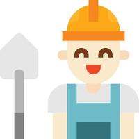 worker job avatar construction - flat icon vector